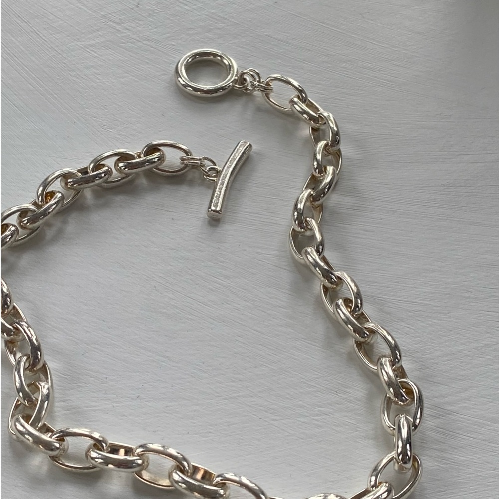Silver Chain Link Necklace - Picture 2 of 12